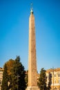 Piazza del Popolo Flaminio Obelisk in Rome at sunset