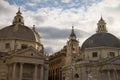 Italy, Lazio, Rome, twin churches at Piazza del Popolo Royalty Free Stock Photo