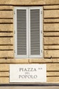 Piazza del Popolo nameboard Royalty Free Stock Photo