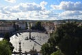 Piazza del Popolo with the Obelisco Flaminio and Basilica di Santa Maria in Montesanto and Chiesa di Santa Maria dei Miracoli in t