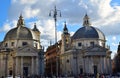 Piazza del Popolo with the Fontana della Dea di Roma, looking up at the Baclonata del Pincio in Rome, Italy Royalty Free Stock Photo