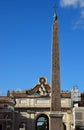 Piazza del Popolo with the Obelisco Flaminio in the city of Rome, Italy Royalty Free Stock Photo
