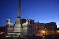 The Piazza del Quirinale with the Quirinal Palace and the Fountain of Dioscuri in Rome, Lazio, Italy Royalty Free Stock Photo