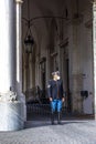 The Piazza del Quirinale with the Quirinal Palace and the guards in military uniform in Rome, Lazio, Italy Royalty Free Stock Photo