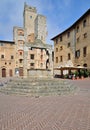 Piazza della Cisterna,San Gimignano,Tuscany Royalty Free Stock Photo