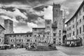 Piazza della Cisterna square in San Gimignano, Tuscany, Italy Royalty Free Stock Photo