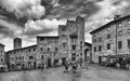 Piazza della Cisterna square in San Gimignano, Tuscany, Italy Royalty Free Stock Photo