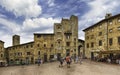 Piazza della Cisterna square in San Gimignano, Tuscany, Italy Royalty Free Stock Photo