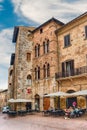 Piazza della Cisterna square in San Gimignano, Tuscany, Italy Royalty Free Stock Photo