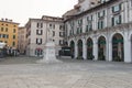 Piazza della Loggia with statue Bell`Italia in Brescia, Lombardy, Italy