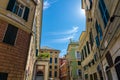 Piazza della Meridiana square with multicolored typical traditional buildings