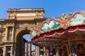 Piazza della Repubblica with antique carousel in Florence, Italy