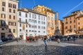 The Piazza della Rotonda near the Pantheon on a busy day in Rome Italy. Royalty Free Stock Photo
