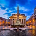 Piazza della Rotonda and Pantheon in the Morning, Rome, Italy Royalty Free Stock Photo