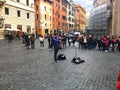 Street musician in Rome Royalty Free Stock Photo