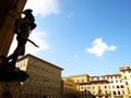 Piazza della Signoria in Florence, ITALY, view from Loggia Lanzi with the sculpture "Perseus with Medusa's Head" Royalty Free Stock Photo