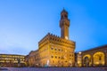 Piazza della Signoria at night in Florence,Tuscany Italy Royalty Free Stock Photo