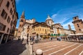 Piazza delle Erbe and the Basilica and Cathedral of SantÃ¢â¬â¢Andrea - Mantua Italy Royalty Free Stock Photo
