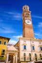 Piazza delle Erbe in center of Verona, Veneto region, Italy