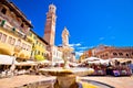 Piazza delle erbe in Verona street and market view Royalty Free Stock Photo