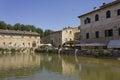 Piazza delle sorgenti medieval square in Bagno Vignoni