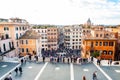 Piazza di Spagna, Spain square at the bottom of the Spanish Steps, is one of the most famous squares in Rome always full of Royalty Free Stock Photo