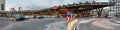 Piazza Garibaldi and the central station of Naples, Italy. Panoramic view Royalty Free Stock Photo