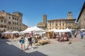 Piazza Grande Arezzo during Antiques Fair, logge del vasari