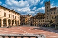Piazza Grande in the center of Arezzo, Tuscany, Italy