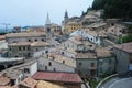 Piazza grande and church of the Suffrage on Borgo