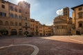 Piazza Grande the main square of tuscan Arezzo city, Italy Royalty Free Stock Photo