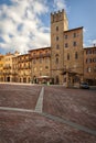 Piazza Grande the main square of tuscan Arezzo city, Italy Royalty Free Stock Photo