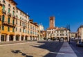 Piazza Liberta, Bassano del Grappa, Vicenza, Italy. Royalty Free Stock Photo