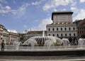 Piazza de Ferrari Fountain. Main Square of Genoa City. Liguria region in Italy