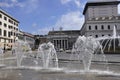 Piazza de Ferrari Fountain. Main Square of Genoa City. Liguria region in Italy