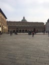 Piazza maggiore in the center of bologna in emilia romagna in italy