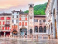 Piazza Marc Antonio Flaminio in Serravalle, Vittorio Veneto. Italy Royalty Free Stock Photo