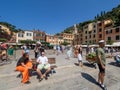 Piazza Martiri dell\'Olivetta square in Portofino, Italy