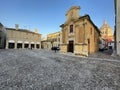 Piazza Matilde di Canossa and church, Mantova, Italy