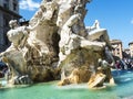 The Piazza Navona with its Fountains by Bernini and Della Porta in Rome Italy Royalty Free Stock Photo