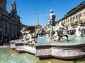The Piazza Navona with its Fountains by Bernini and Della Porta in Rome Italy Royalty Free Stock Photo