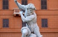 Neptune fighting with an octopus statue in the Fountain of Neptune in Rome Royalty Free Stock Photo