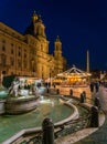 Piazza Navona in Rome during Christmas time. Royalty Free Stock Photo