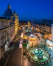 Piazza Navona in Rome during Christmas time. Royalty Free Stock Photo