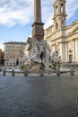 Piazza Navona with 17th century Fountain of the Four Rivers and Obelisco Agonale, Rome, Italy