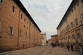 Piazza Rinascimento, center of the world heritage city of Urbino, Italy
