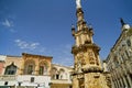 Piazza Salandra with the palaces and the Spire of the Immaculate Conception. NardÃ², Lecce, Puglia, Italy-4 Royalty Free Stock Photo