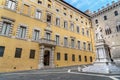 Piazza Salimbeni is square with Statue of Sallustio Bandini in old town Siena. Italy Royalty Free Stock Photo