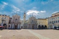 Piazza San Carlo square and twin Catholic churches