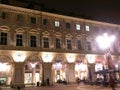 Piazza san carlo torino at night italy Royalty Free Stock Photo